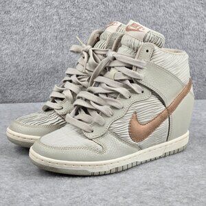 Nike Dunk Sky High Womens 7 Light Bone Metallic Red Bronze Hi Top Sneakers